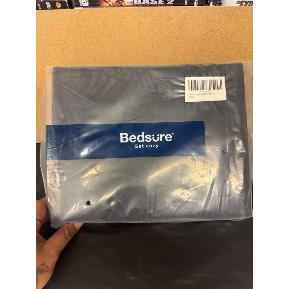 Bedsure Twin Duvet Cover Set 68x90 Dark Gray 2 Piece Bedding NEW